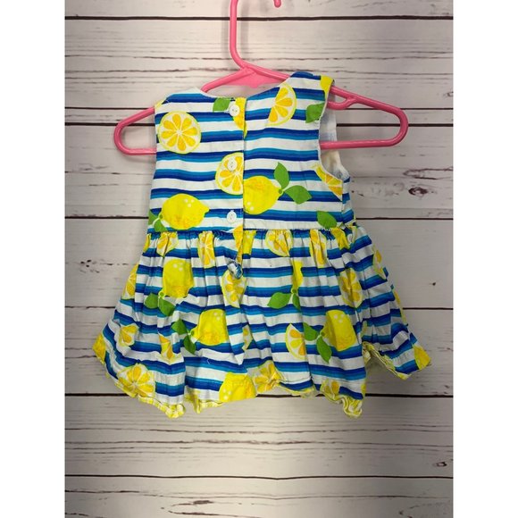 Nannette Blue‎ Stripe Lemon Size 3-6 Months Infant Dress - Picture 2 of 7